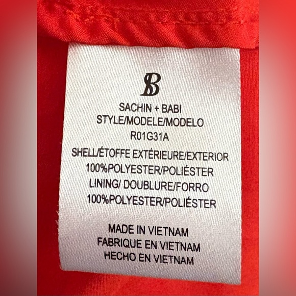 Sachin + Bibi NWT Anthropologie Size 0 Orange Cecelia Tie Neck Maxi Dress - Picture 8 of 11